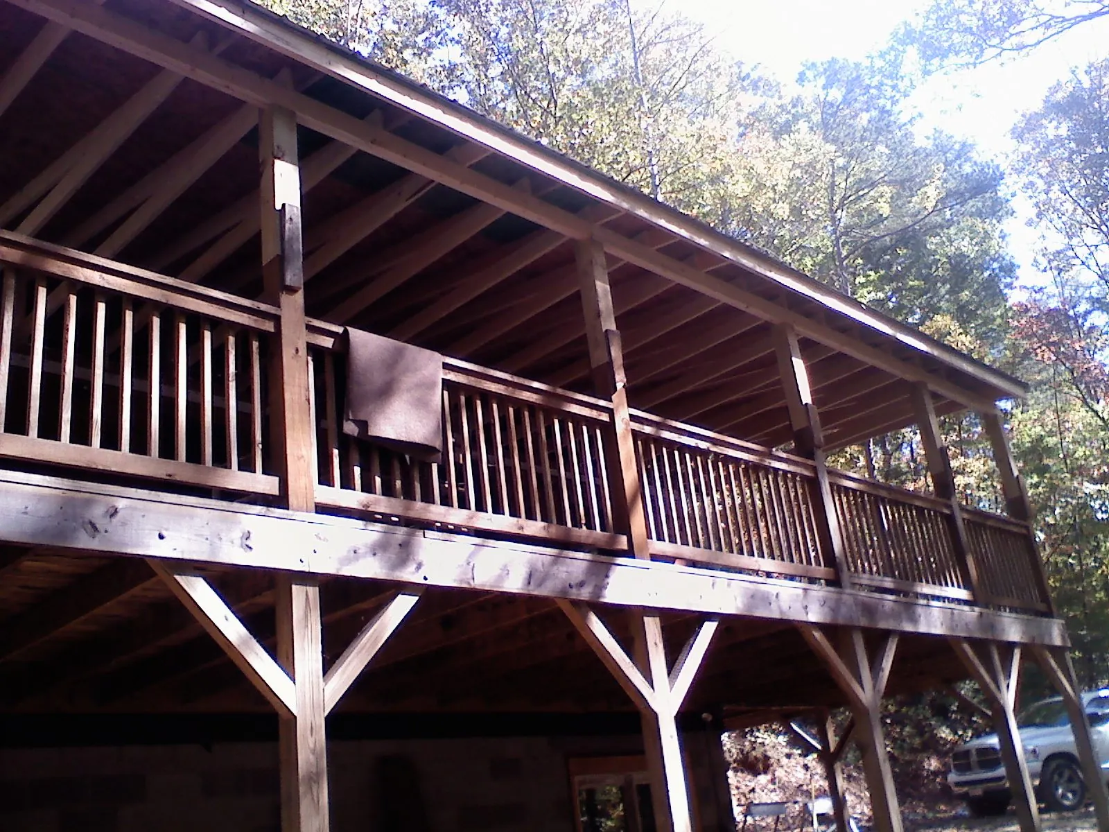 Timber framing under a new elevated porch and deck — Roof Leak Repair in Waldwick by Roofing Brothers